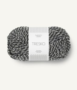 Tresko färg 6081 Grå/vit/svart sandnes garn hållbart norskt sockgarn handarbetsboden örebro