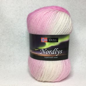 Nordlys färg 0963 rosa/vit Viking garn melerande ullgarn