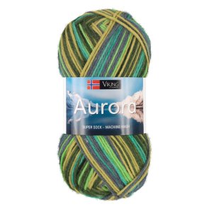 Aurora färg 0633 grön/mint Viking Garn mjukt och härligt sockgarn finner du hos Handarbetsboden i Örebro med stort sortiment gar