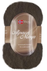Alpaca Maya färg 0718 mörkbrun viking garn mjuk borstad alpacka handarbetsboden örebro garnaffär