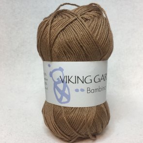 Bambino färg 0409 brun mjukt och skönt garn i bomull och bambu från Viking Garn
