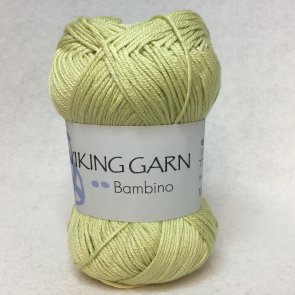 Bambino färg 0431 gulgrön mjukt och skönt garn i bomull och bambu från Viking Garn