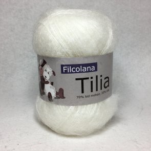 Tilia färg 100 Snow White Filcolana kid silk mohair petiteknit