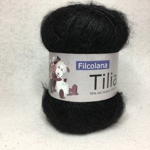 Tilia färg 102 Black Filcolana kid silk Petiteknit