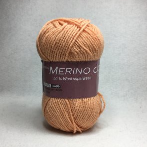 Merino Cotton färg 1224 aprikos hjertegarn bomull ull garn