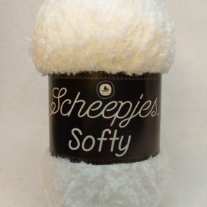 Softy färg 0475 vit fluffigt luddigt polyester nylon garn scheepjes