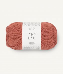 Tynn Line färg 4234 terrakotta mjukt garn yarn bomull lin viskos sticka virka petiteknit handarbetsboden i örebro närke garn lok