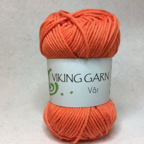 Vår färg 0451 orange mjukt och lättstickat lättvirkat bomullsgarn från viking