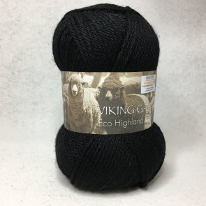 Eco Highland Wool färg 0203 svart Viking garn