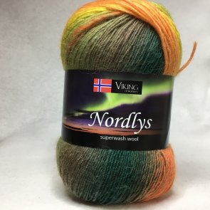 Nordlys färg 0934 gul/orange/grön/brun