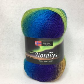 Nordlys färg 0938 rost/grön/lila Viking garn melerande ullgarn