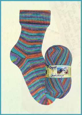 Opal Holidays färg 11243 Klippenspringen tunt fint sockgarn melerat opalgarn handarbetsboden i örebro sticka sockor