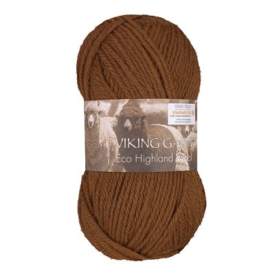 Eco Highland Wool färg 0254 brun sticka virka kroka garn yarn handarbete handarbeta handarbetsboden i örebro närke hantverk hant