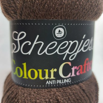 Colour Crafter färg 1004 mörkbrun brun mörk choklad nogat nougat premium akryl scheepjes sticka virka kroka garn yarn handarbete