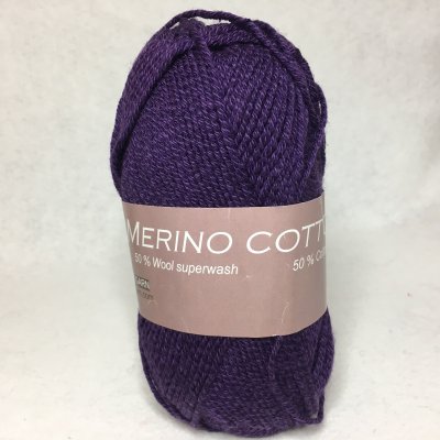 Hjertegarn Merino Cotton färg 1800 mörklila