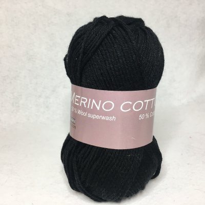 Hjertegarn Merino Cotton färg 0500 svart