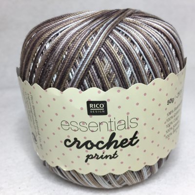 Essentials Crochet print färg 006 brun/vit