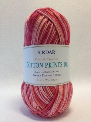 Sirdar Cotton prints dk färg 353 ljusrosa/lax/hallon